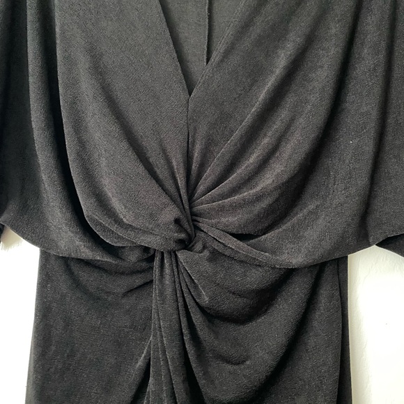 Black long waist scrunch dress - Picture 3 of 4